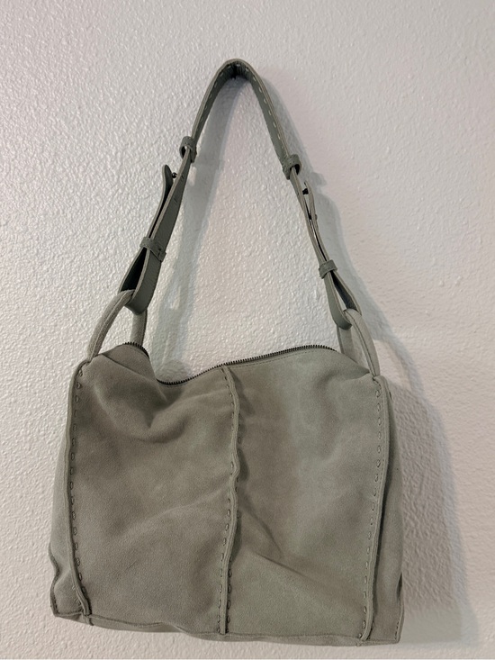 the Sak Suede Shoulder Bag in Sage Green with Adjustable Strap main image 0